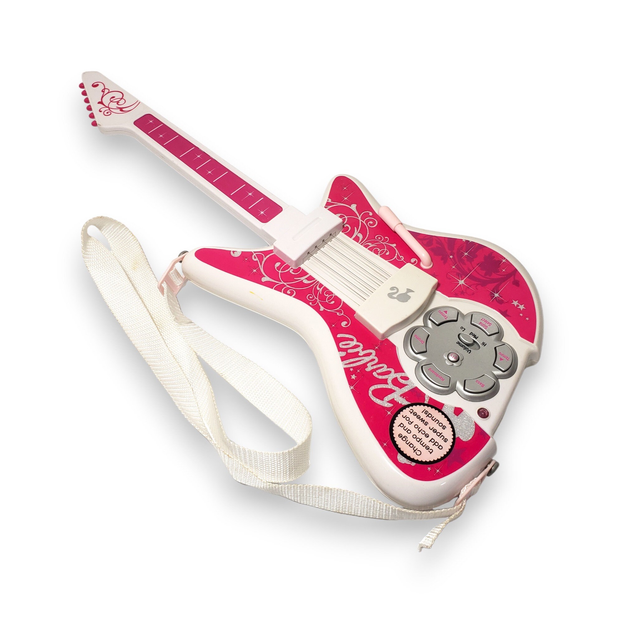 Barbie jam With Me Rock Star Toy Electronic GUITAR Mattel 2009 Musical Instrument White pink BE 637 Collectible Toy Etsy