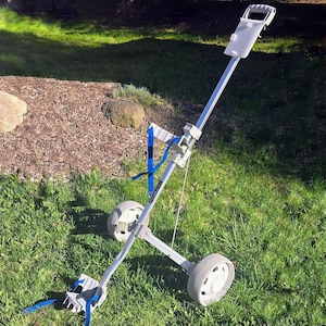 Vintage Knight Hi-Tech Folding Golf Push-Pull Cart - 2 Wheel Bag Carrier Manual Pull Caddy Trolley – Lightweight Aluminum Frame Large Wheels