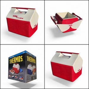 1980s Vintage Thermos CoolDate Model 7715 15 Qt Cooler w/ Original Box - Red/White Hard Cooler - USA Made - Retro, Collector Quality!