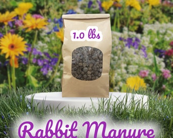 1 Lbs Rabbit Manure Rinsed No STRAW/HAY - Plus FREE Personalized Application Analysis - Fertilizer Poop Compost Pooh High Quality Organic