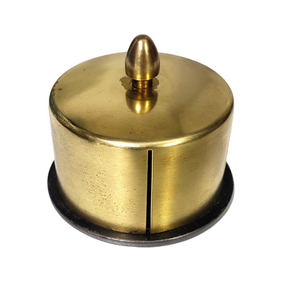 Vintage Brass Postage Stamp Roll Dispenser Holder Felt Bottom Etsy