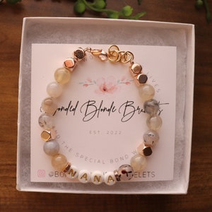The Nana Bracelet – Gray Crackle Agate Beaded Bracelet for Women