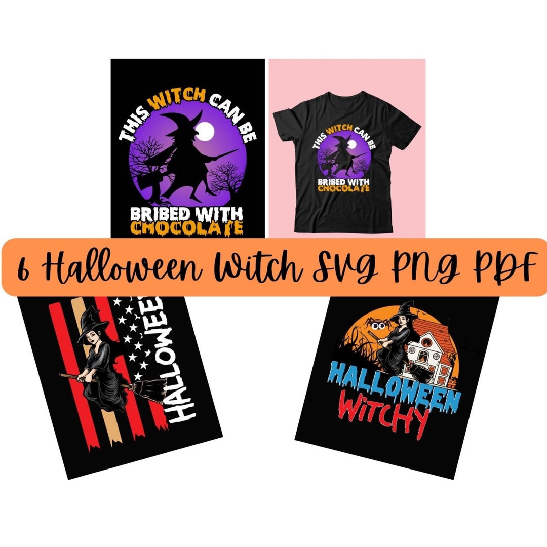 6 Halloween Witch SVG PDF PNG Variety Plus Bonus Digitals - Etsy