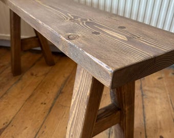 Handmade Wooden Bench with Narrow legs