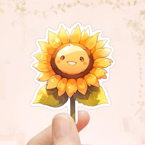Sonnenblume Kawaii Aufkleber, Blumen Aufkleber, Journal Aufkleber, Scrapbook Aufkleber, Planer Aufkleber, Dekorativer Aufkleber, Kindle Aufkleber, Natur