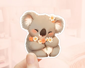 Cute Koala Sticker, Spring Sticker, Laptop Sticker, Animals Lover, waterproof stickers, Cute Animal Stickers, Australian Koala