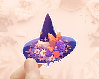 Witch Hat Sticker, Journal Stickers, Scrapbook Sticker, Planner Stickers, Witch Sticker, Magical, Autumn, Fall, Halloween, Spooky Gift