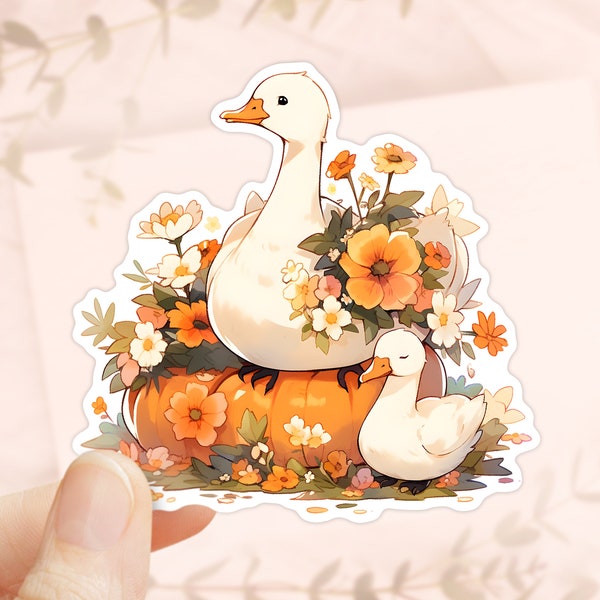 Fall Gooses Sticker, Vinyl Sticker, Fall Stickers, Laptop Sticker, Kindle Sticker, Autumn Stickers, Waterproof Sticker