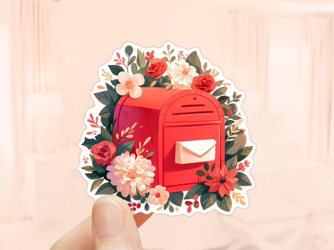 Mail Post Sticker Floral Mailbox Sticker, Flowers Stickers, Waterproof Vinyl, Snail Mail ...