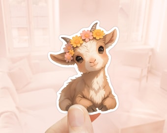 Baby Goat Sticker, Goat Stickers, Laptop Sticker, Animals Lover, Waterproof Stickers, Cute Animal Stickers, Farm Animals, Dwarf Goat
