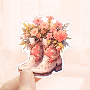 Niedlicher Cowgirl-Stiefel-Aufkleber, Wasserflaschen-Aufkleber, wasserdichtes Vinyl, Cowboy-Stiefel-Aufkleber, Howdy-Aufkleber, Western-Aufkleber, Rodeo-Mädchen