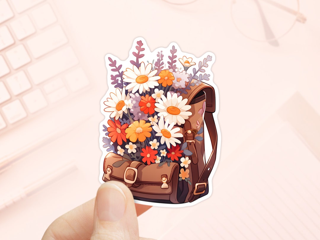 Wildflowers Backpack Sticker, Water Bottle Sticker, Waterproof Vinyl ...