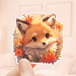Niedlicher Fuchs Aufkleber, Herbst Saison, Herbst Aufkleber, Journal Aufkleber, Becher Aufkleber, Planer Aufkleber, Scrapbooking, Kindle Aufkleber