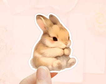 Cute Bunny Sitting Sticker, Laptop Sticker, Bunny Stickers, Waterproof Vinyl, Girly Stickers, Kindle Sticker, Cute Animal Sticker, Aesthetic