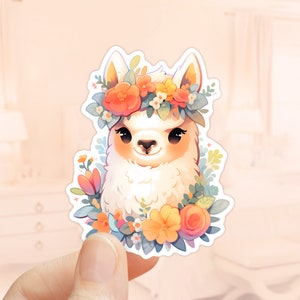 Linda pegatina de llama, pegatina para computadora portátil, amante de los animales, pegatinas impermeables, pegatinas del planificador, pegatinas de llama, pegatina Kindle, alpaca