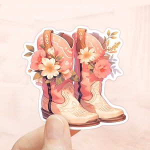 Cowgirl-Stiefel-Aufkleber, Wasserflaschen-Aufkleber, wasserdichtes Vinyl, Cowboy-Stiefel-Aufkleber, Howdy-Aufkleber, Western-Aufkleber, Rodeo-Mädchen