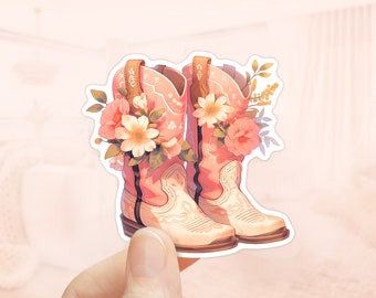 Cowgirl Boots Sticker, Water Bottle Sticker, Waterproof Vinyl, Cowboy Boot Sticker, Howdy Stickers, Western Stickers, Rodeo Girl