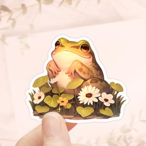 Frosch im Sumpf Aufkleber, Becher Aufkleber, Süße Tiere Aufkleber, Vinyl Aufkleber, Alberner Frosch, Laptop Aufkleber, Frosch Aufkleber