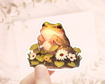 Frog in Swamp Sticker, Tumbler Sticker, Cute Animals Stickers, Vinyl Waterproof Stickers, Silly Frog, Laptop Sticker, Frog Stickers