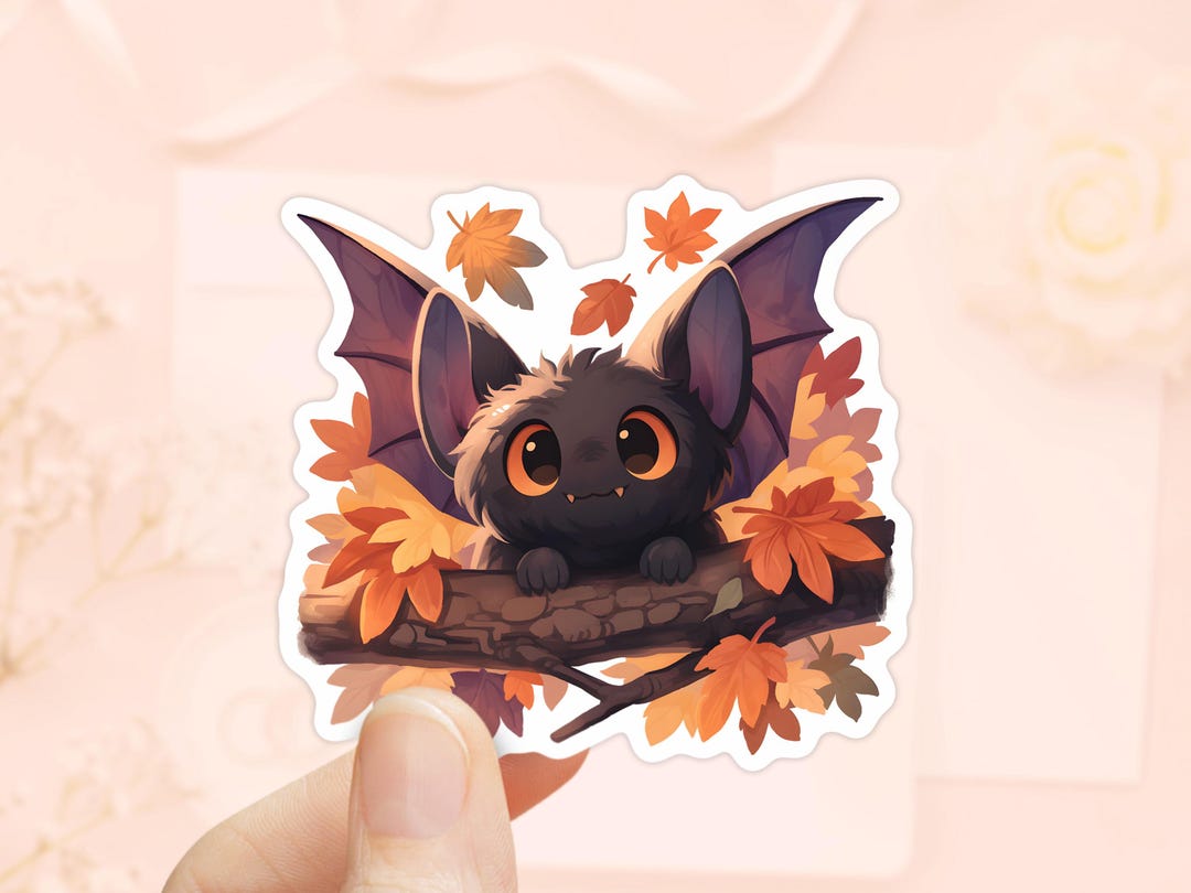 Cute Bat Halloween Sticker, Waterproof Stickers, Fall Stickers, Cute ...