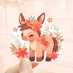 Sticker bébé poney, Stickers ordinateur portable, amoureux des animaux, autocollants imperméables, autocollants agenda, Stickers chevaux, autocollant Kindle