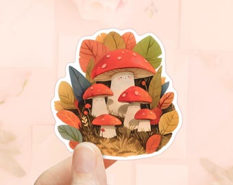 Sticker automne Champignons, Sticker nature, Amoureux des champignons, Vinyle imperméable, Stickers de journaux, Sticker Cottagecore, Saison d'automne, Scrapbooking