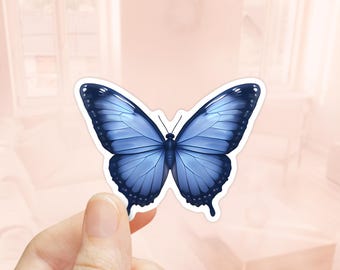 Blue Morpho Butterfly Sticker, Waterproof Sticker, Moth sticker, Butterfly Sticker, Spring Season, Water Bottle Sticker, Aesthetic Sticker