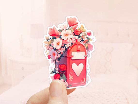 Mail Box Valentine's Day Sticker, Stanley Stickers, Journal Stickers, Scrapbook Sticker, Planner Stickers, Love, Romantic