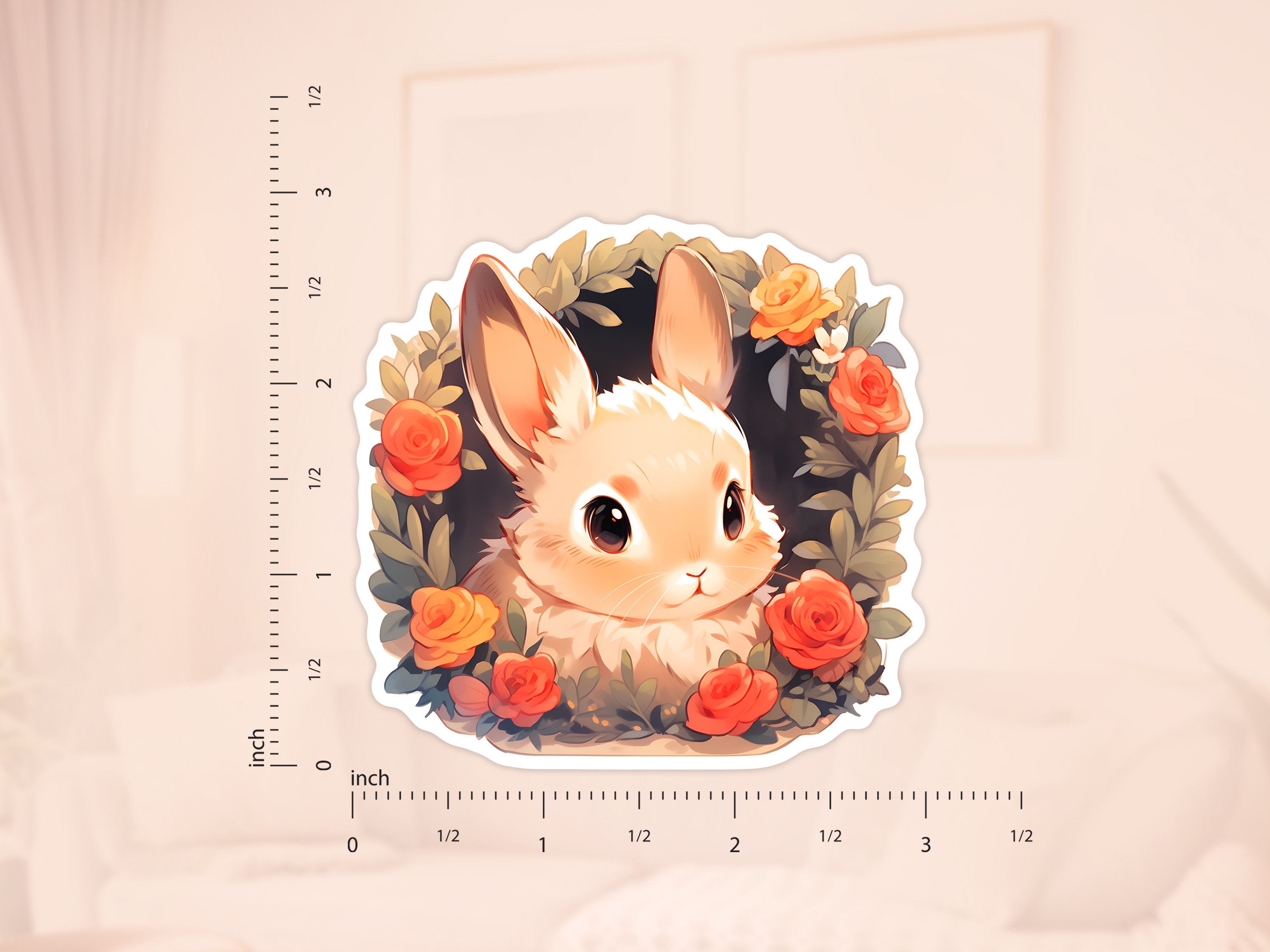 Robby Rabbit Label Sticker For Notebook Cute Rabbit Sticker, Laptop Sticker, Animals Lover, Waterproof Stickers ...