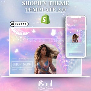 Mystical Website Theme Template, Unique Shopify 2.0 Spiritual Website Theme, Bohemian Shopify Theme, Manifestation Website Theme Template