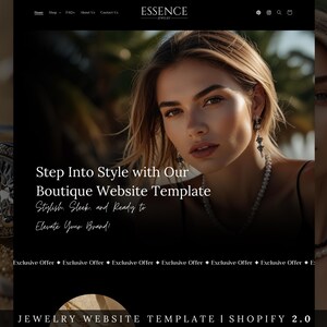 Shopify 2.0 Website Theme Template for Small Business Owners, Black Boutique Website Template, Ready To Use Shopify Luxury Website Theme