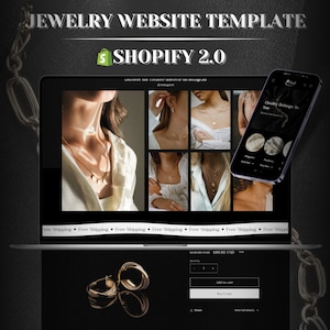 Luxury Jewelry Shopify Theme Template Black And White Ecommerce Website Design Fashion Shopify 2.0 Store Theme With Instagram Post Templates