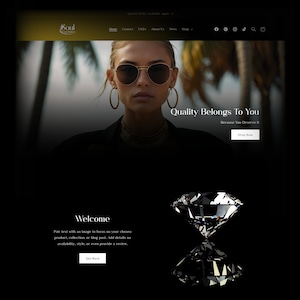 Luxury Jewelry Shopify Theme, Black Website Template, Elegant Website Theme Template, Modern Shopify 2.0 Website Jewelry Theme Template