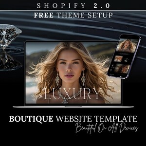 Black Jewelry Website Template, Clothing Website Template, Shopify Jewelry Theme, Boutique Website Theme Template, Luxury Shopify Theme