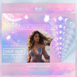 Shopify Mystical Jewelry Website Theme Template, Pink Shopify 2.0 Spiritual Website Theme, Manifestation Accessories Website Theme Template