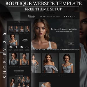 Premium Shopify 2.0 Boutique Website Template, Shopify 2.0 Free Theme Setup, Clothing Theme For Shopify Small Business Ecommerce Store