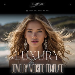 Black Jewelry Website Template, Clothing Website Template, Shopify Jewelry Theme, Boutique Website Theme Template, Luxury Shopify Theme