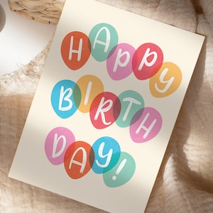 Alles Gute zum Geburtstag DRUCKBARE Kunst Happy Birthday Zeichen Regenbogen Geburtstagsparty Dekoration Geburtstag Kunst Happy Buntes Geburtstagsschild Kinder Geburstag Kunst