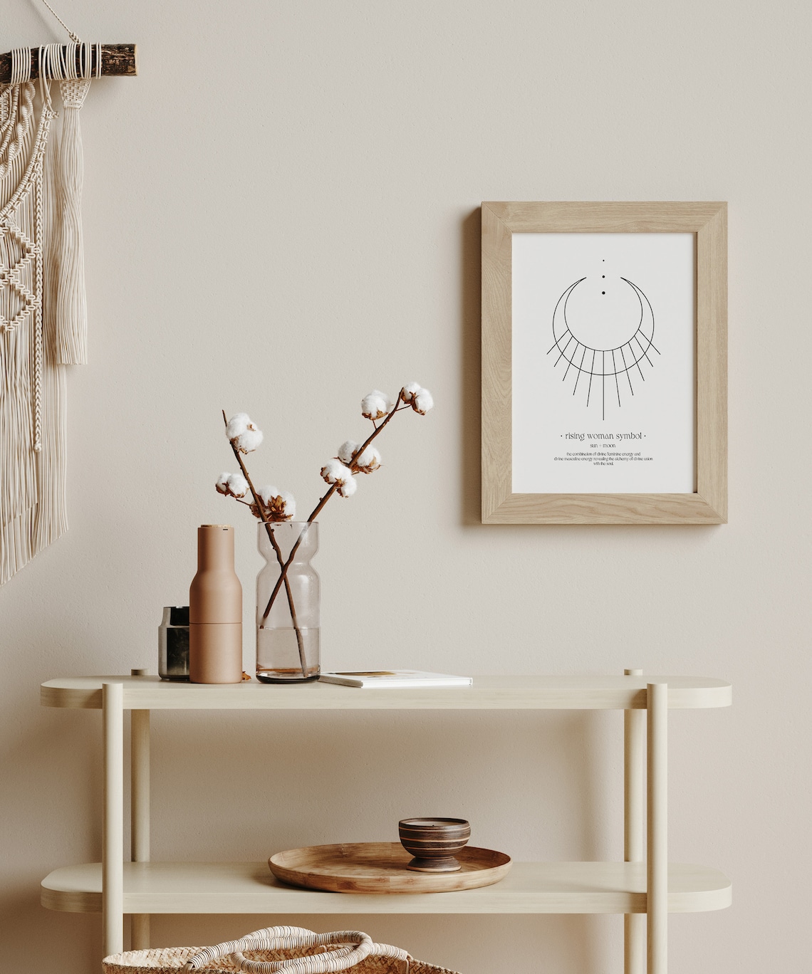 Rising Woman Symbol Divine Feminine Printable Wall Art, Spiritual Wall Art Yoga Wall Art Minimal