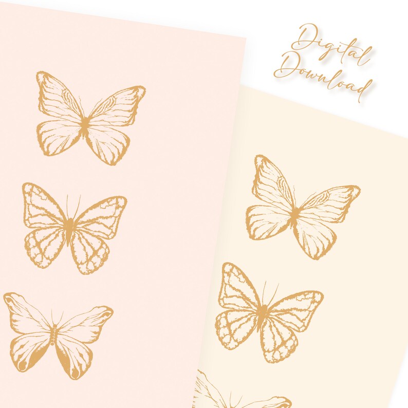 Gold Butterflies Printable Butterfly Poster Aesthetic - Etsy