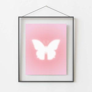 Butterfly Printable Aesthetic Wall Art Dorm Decor Gradient - Etsy