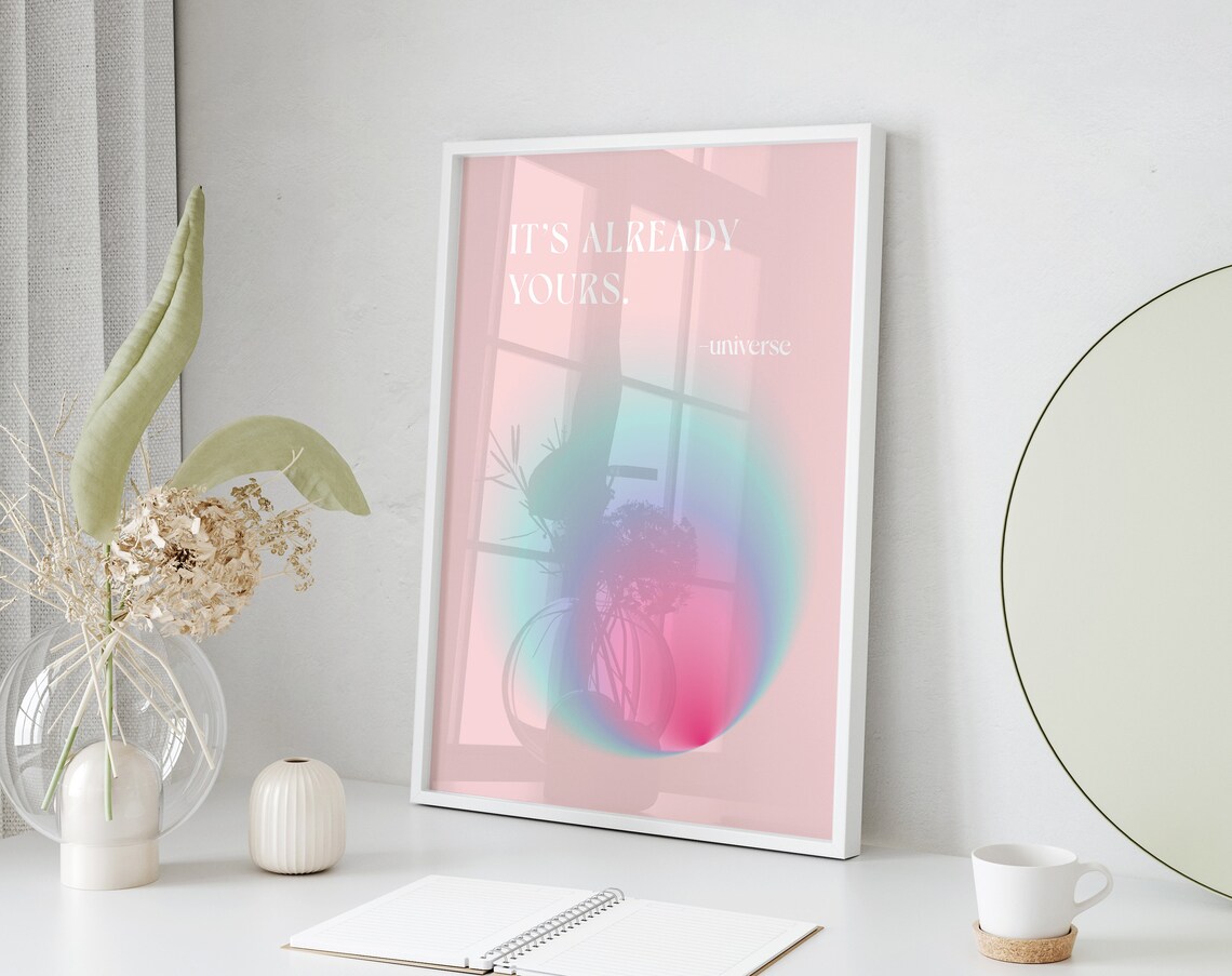 Manifest Printable Quote Poster Gradient Print Aura Poster Spiritual ...