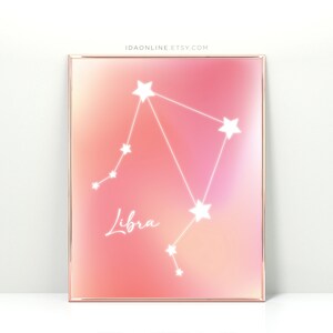 LIBRA Star Sign Printable, Zodiac Poster Libra Zodiac Print Zodiac Printable Libra Gifts Libra Constellation Print, Zodiac Horoscope