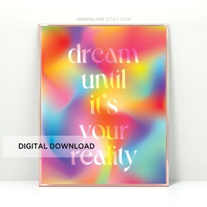 Manifest Printable Gradient Print Aura Poster Spiritual Wall Art Quote Print Rainbow Affirmation Wall Art Aura Print DIGITAL DOWNLOAD