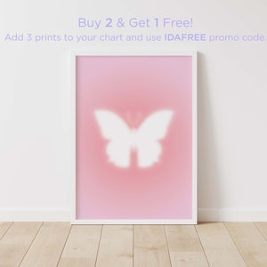 Butterfly Printable Aesthetic Wall Art Dorm Decor Gradient - Etsy