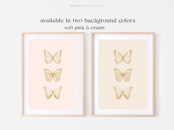 Gold Butterflies Printable Butterfly Poster Aesthetic - Etsy