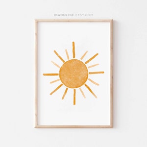 Sun Nursery imprimible Baby's Room Decor Wall Art Baby Prints Playroom Wall Art Sun Print Sun Poster Kids Room Decor DESCARGA DIGITAL