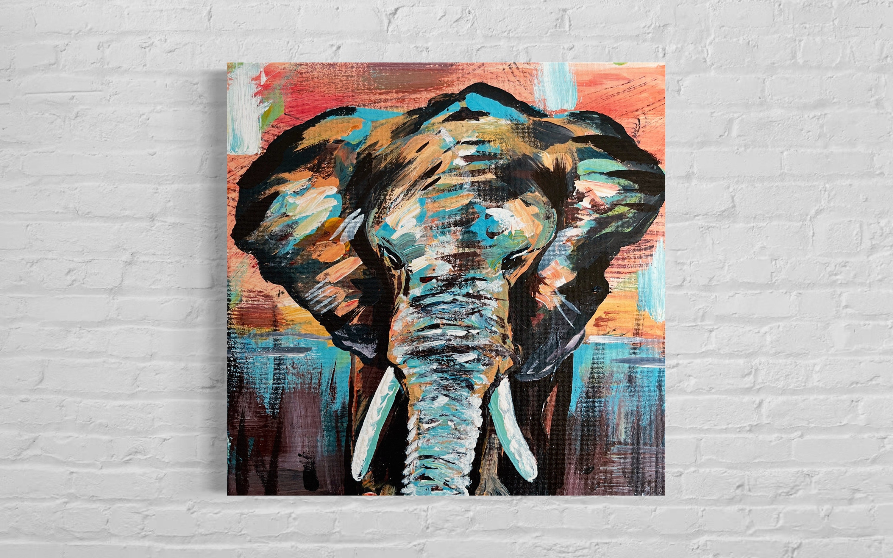 抽象的な象の絵画 | デジタルダウンロード、アートプリント - Etsy 日本
