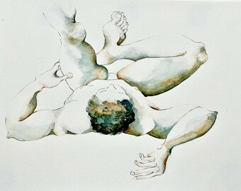 Fine Art Print from Original Watercolor Art - W122 Repose Man