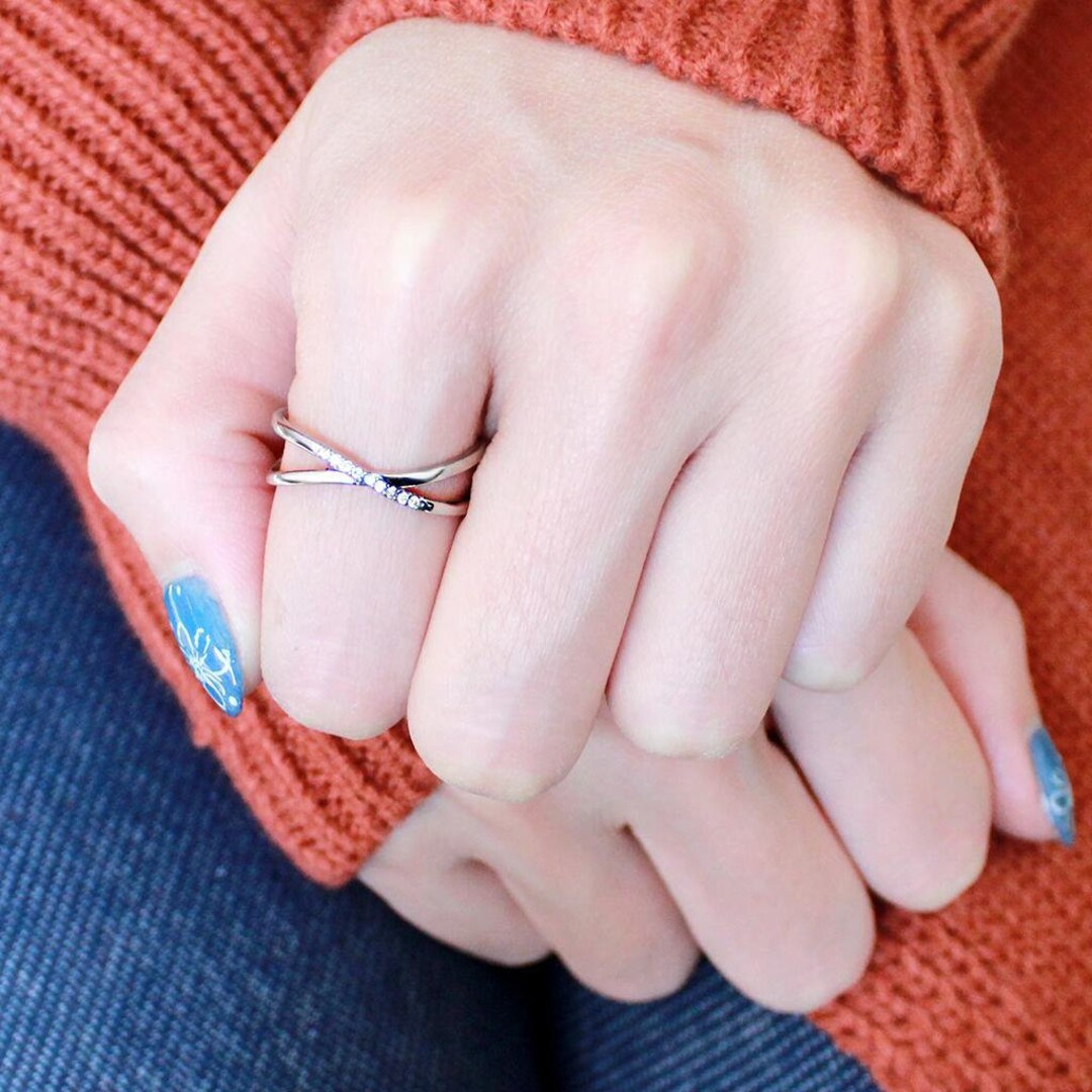 Sterling Silver Criss Cross Vine Ring – Adjustable Band Sizes 5-12